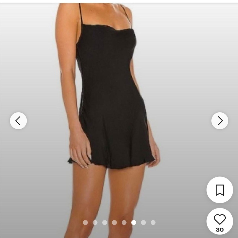 Free People Black Cowl neck mini Slip Dress Sz S - Picture 2 of 7